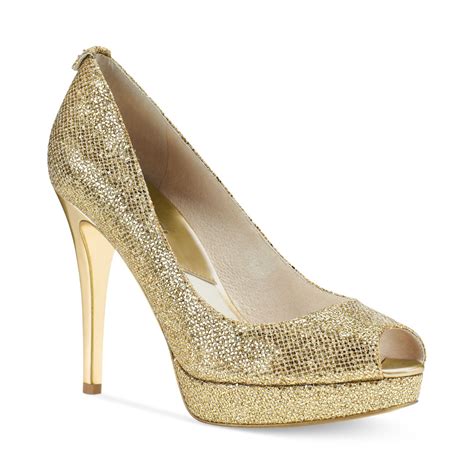 pumps gold michael kors|michael kors block heel pumps.